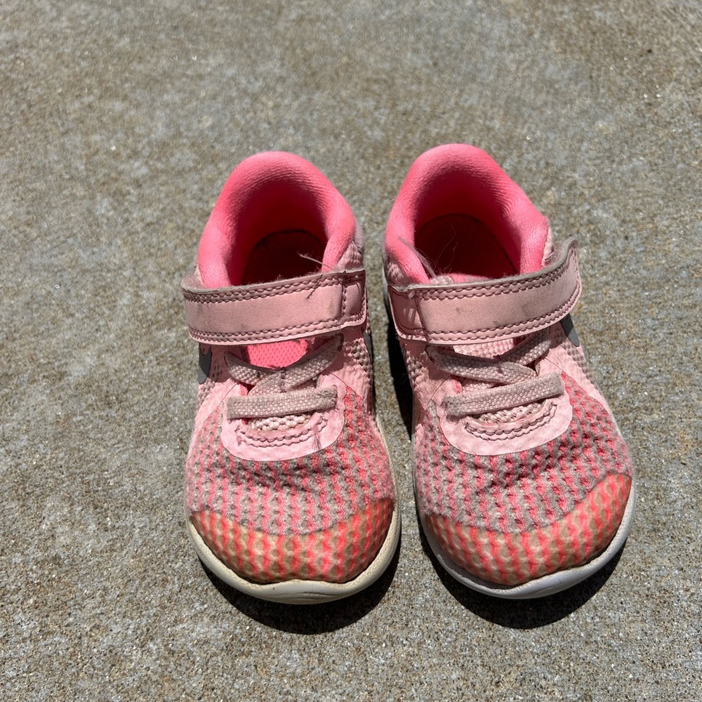 Nike Pink Sneakers with Breathable Mesh and Velcro Strap